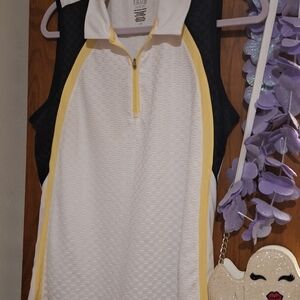 Izod White and Yellow Textured Polo